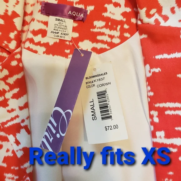 Aqua Vibrant Cropped Blazer Red White Abstract Print - Picture 9 of 12